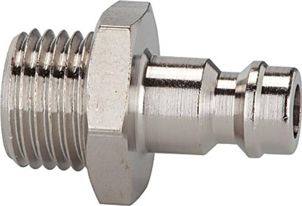 Riegler Nippel für Kupplungen NW 5, Messing vernickelt, G 3/8 AG