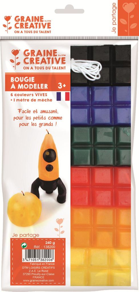 Graine Creative Knetwachs Set Kerzen selber machen 240 g Grundfarben