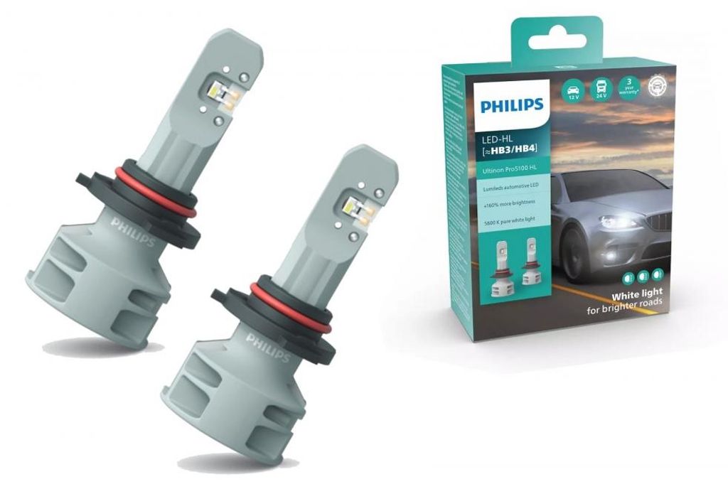 Philips HB3 HB4 Scheinwerferlampe 12V 24V P20d P22d Ultinon Pro5100 HL LED 5800K Set.