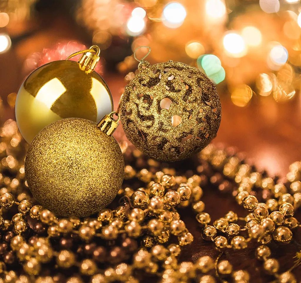 16 Servietten Weihnachtskugel-Motiv – Rot Mit Gold Schneekristallen, 33 X 33 Cm, 3-lagig