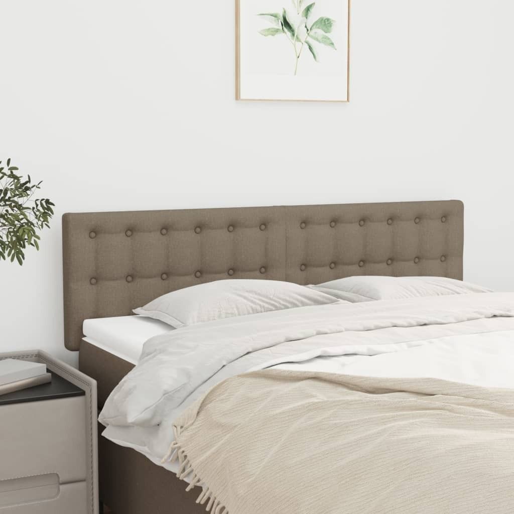 The Living Store Kopfteile 2 Stk. Taupe 72x5x78/88 cm Stoff