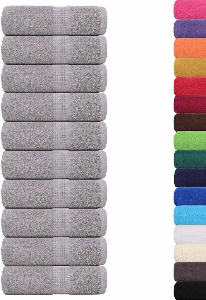 Fornitura 10 Asciugamani 30x30 cm Cotone Grigio vidaXL FROGN