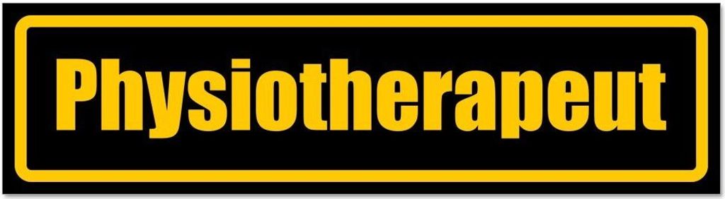 Kiwistar - Autoaufkleber - Gelb - Schwarz - 30 x 8 cm - Physiotherapeut - Hinweis Aufkleber Sticker für Auto, Kfz, Fahrrad, PKW, LKW