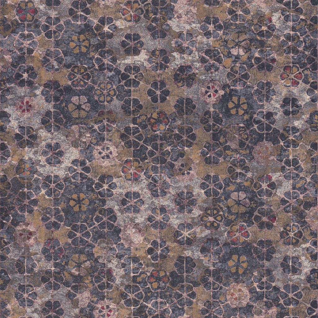 Profhome 373914-GU Grafik Tapete Kachelmuster schimmernd violett braun 5,33 m2