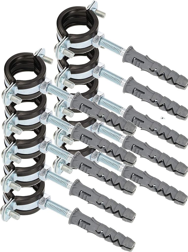 10 Fascette Stringitubo In Acciaio Inox 18 Mm Con Gomma - Fascette A P Per Fissaggio Tubi, Cavi, Antivibranti