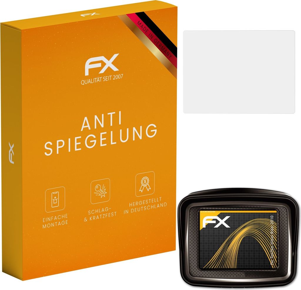 atFoliX FX-Antireflex 3x Schutzfolie kompatibel mit TomTom Urban Rider (2010) Displayfolie