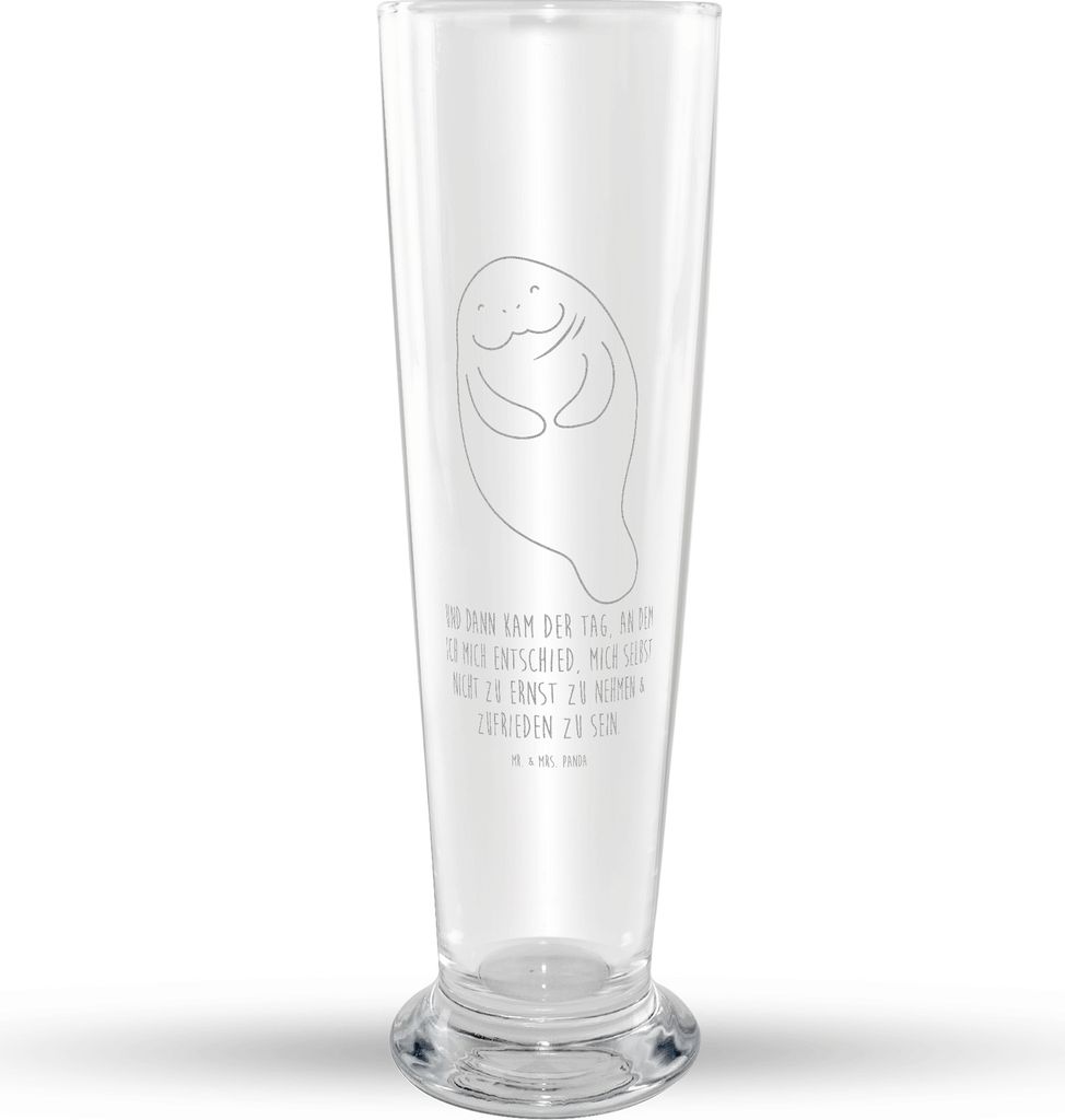 Mr. & Mrs. Panda Bierglas Seekuh Happy - Transparent - Geschenk, Respekt, Weizenbier Glas, Urlaub, Freundin, Weizen, Liebeskummer, Bier, Zufrieden,...