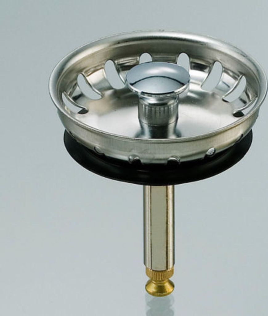 Edelstahl Siebkörbchen für Spülen-Ablauf Ø54mm, ( 1 1/2 Zoll ) mit Excenterbedieng, für Teka Spülen, Hubstange Ø8mm, Gesamtlänge 60mm bis 8...