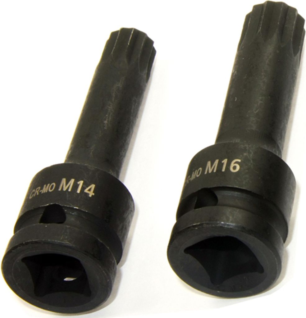 M14 M16 Kraft IMPACT Bit Steckschlüsseleinsatz 12-kant VIELZAHN XZN CR-MO (LANG)