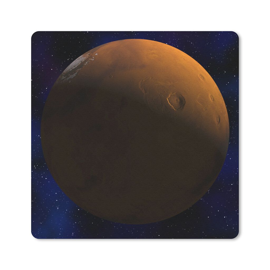 MuchoWow Mauspad Mousepad Mars vor einem dunklen Hintergrund 20x20 cm - Mousepads - Maus Mat - Pad - Mausunterlage - Desk Mat - Bureauartikeln