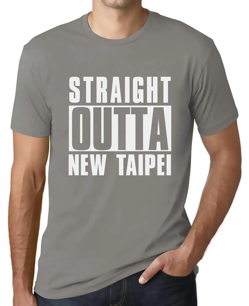 Herren Grafik T-Shirt Direkt aus Neu-Taipeh – Straight Outta New Taipei – Öko-Verantwortlich Vintage Jahrgang Kurzarm Lustige Druck Geburtstag