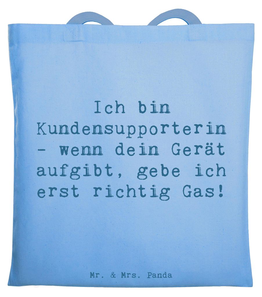 Mr. & Mrs. Panda Tote Bag Spruch Kundensupporterin Power - Sky Blue - Geschenk, Einsatz, Tasche, Beruf, Gerät, dokumententasche, Geschenke mit Her...