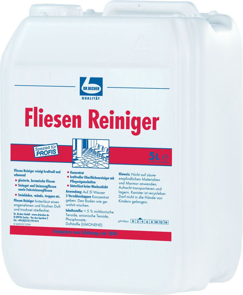 1 "Dr. Becher" Fliesen Reiniger 5 l Produktbild 