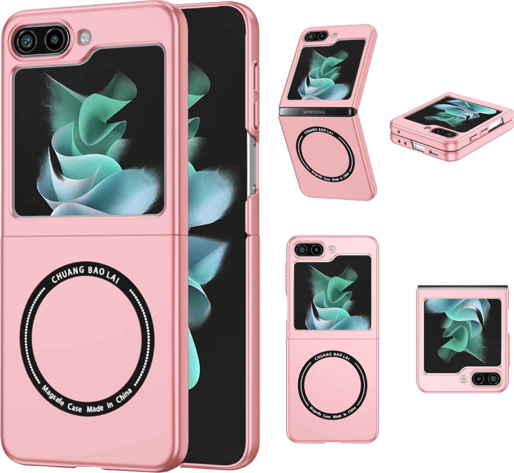 Für Samsung Galaxy Z Flip5 5G Magnet Magsafe Design Handy Tasche Hülle Etuis Pink
