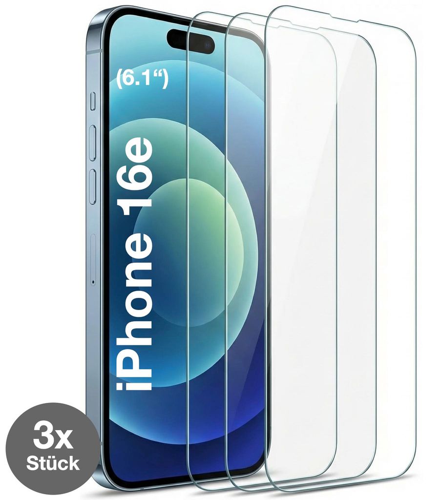 3x iPhone 16e Panzerglas Panzerfolie Displayschutz Produktbild 