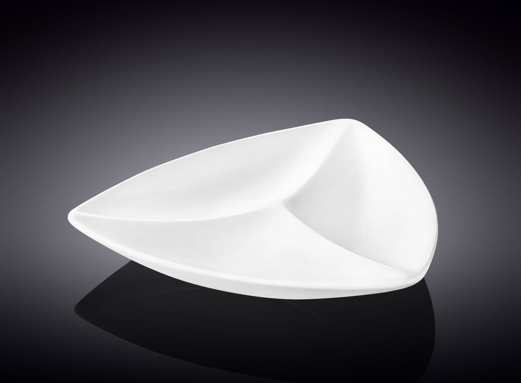 Wilmax Servierplatte 24 cm mit 3 Fächern aus Porzellan, Produktbild 