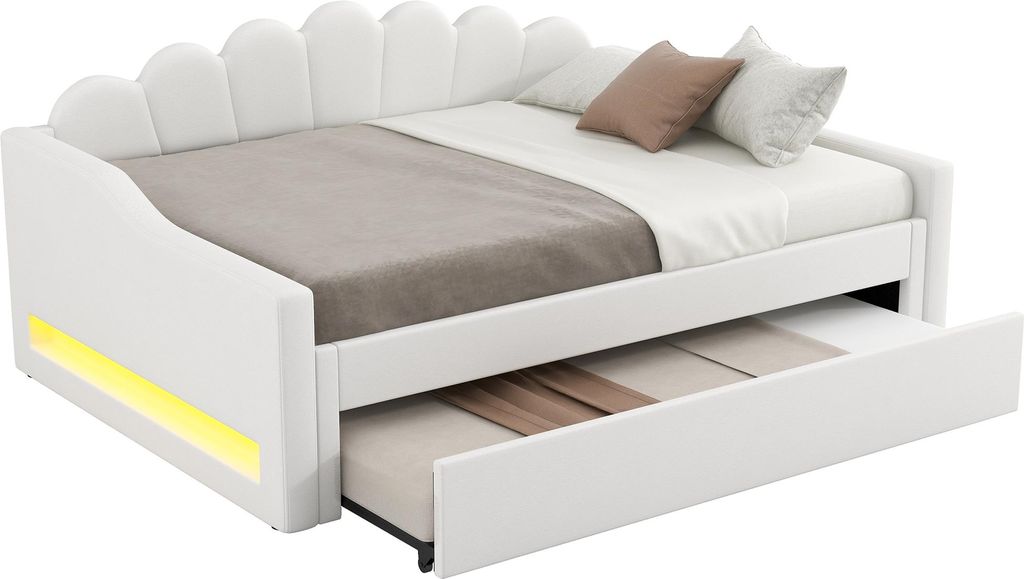 Gepolstertes 140 x 200 cm Tagesbett mit LED-Gürtel und Produktbild 
