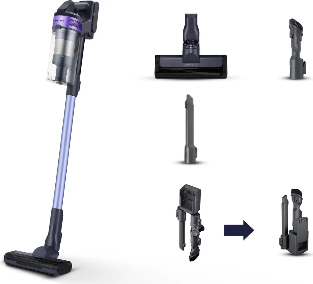 Aspirateur Balai Spécial Sols Durs et Tapis Samsung VS15A6031R4 Noir