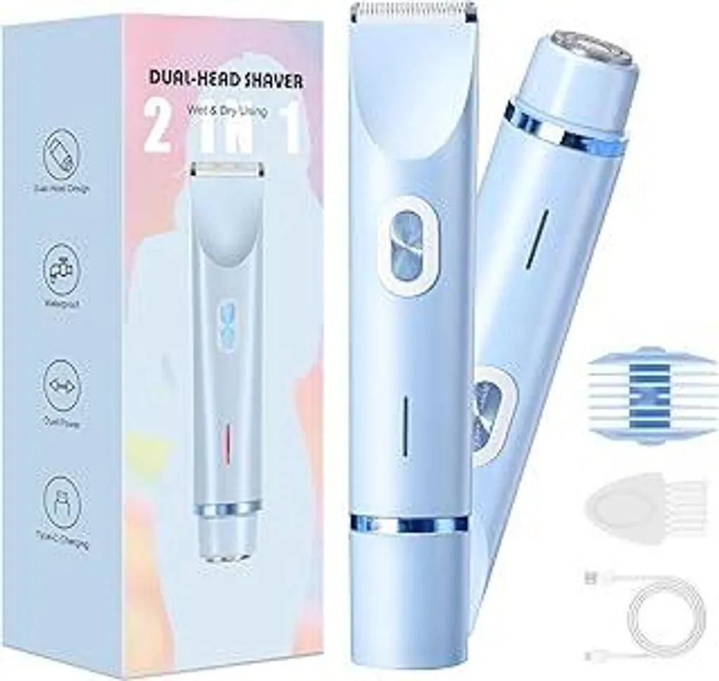 Rasoio Elettrico Donna 2 in 1: Ricarica USB-C e Testina Impermeabile