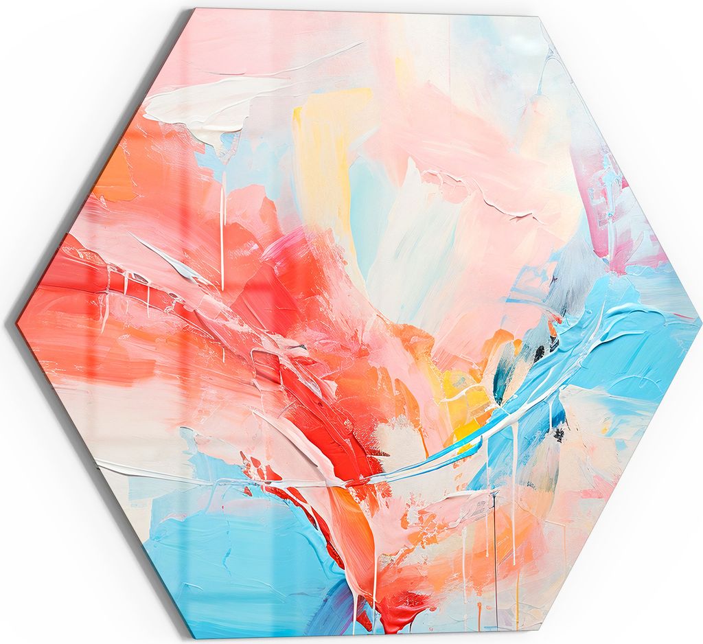 DEQORI Glasbild Echtglas 40x35 cm 'Gefühlswirbel in Farben' Wandbild Bild modern Deko