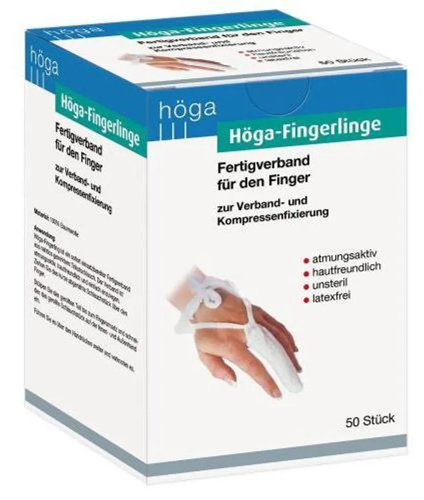 Protège-doigts Höga en latex naturel taille normale boîte de 50 unités