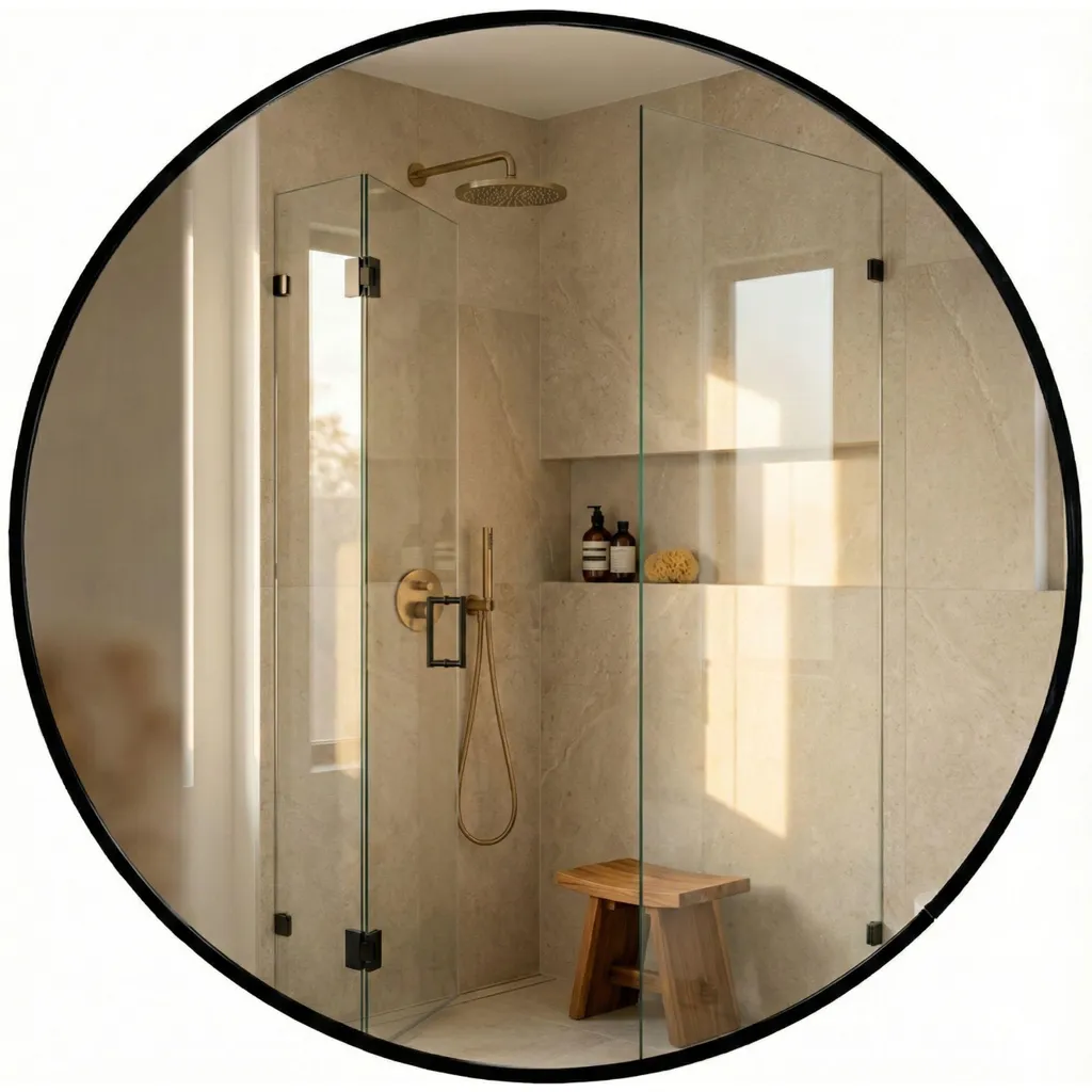 Miroir mural LØOP Ø 60 cm - Verre haute qualité et cadre fin élégant