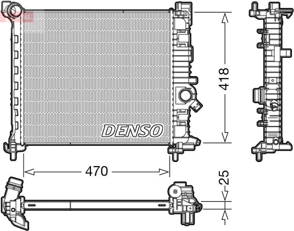 Radiateur Moteur DENSO DRM20114 Haute Résistance - Qualité OE 1300308