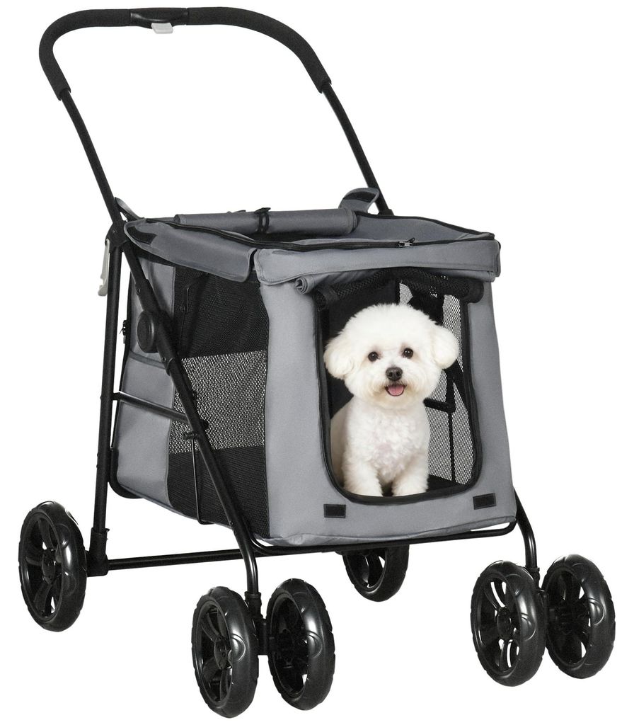 PawHut hondenwagen, hondenbuggy met kussen, inklapbare Productafbeelding 