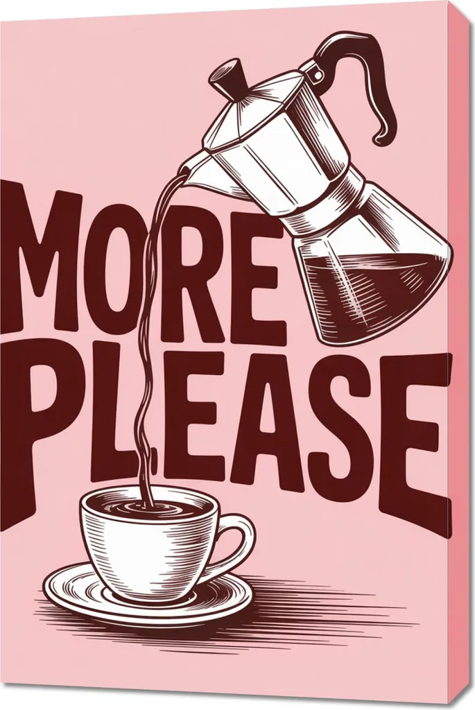 Arredo Salotto: Quadro Motivazionale Retro 60x90 - Affermazione More Please