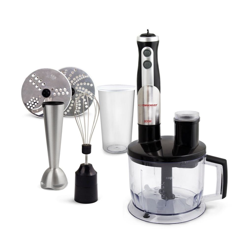 Esperanza EKM004 Mixer 0,6 l Pürierstab Schwarz, Silber, Produktbild 