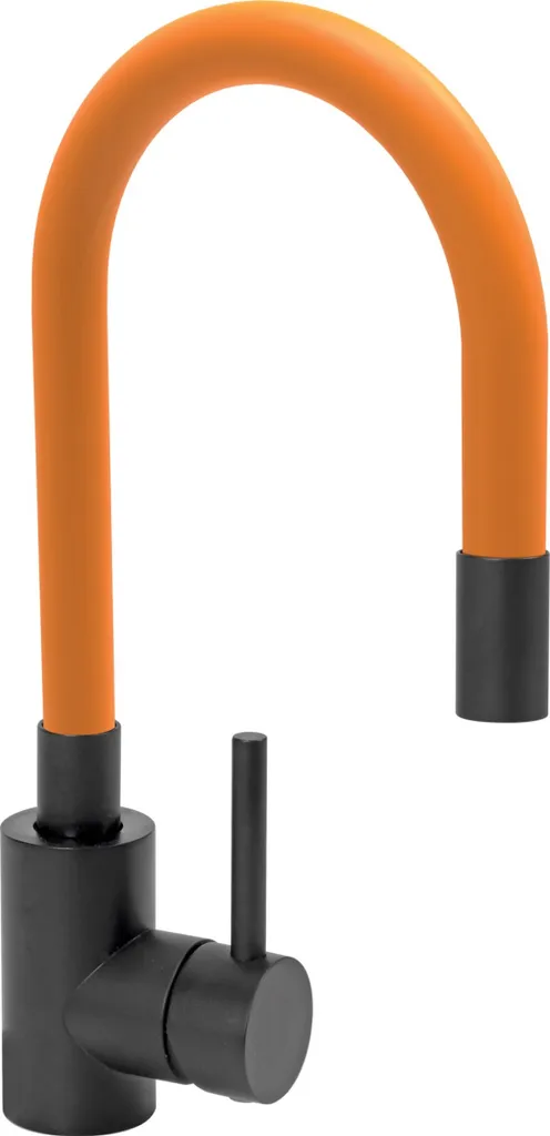 Miscelatore Cucina Flessibile NERO e Arancione - Design Moderno Lavello