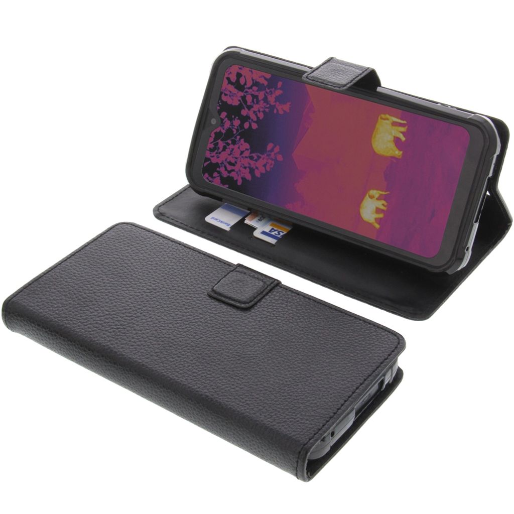 foto-kontor Tasche kompatibel mit Blackview BV9800 PRO Book Style schwarz Schutz Hülle Buch