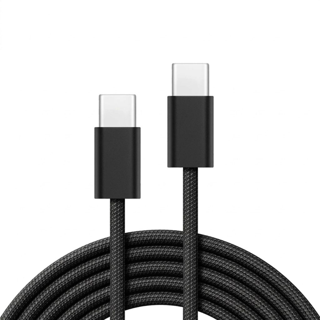 USB-C Ladekabel 1m Schwarz – Gesleevtes USB-C auf USB-C 20W Produktbild 
