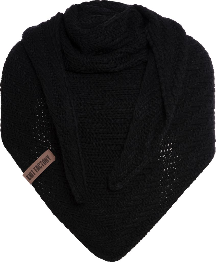 Knit Factory Sally Dreiecksschal - Schwarz - 220x85 cm