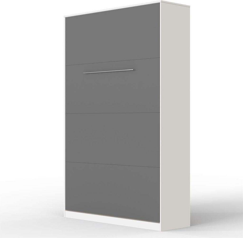 SMARTBett Schrankbett Standard Weiss/Anthrazit 120 Vertikal