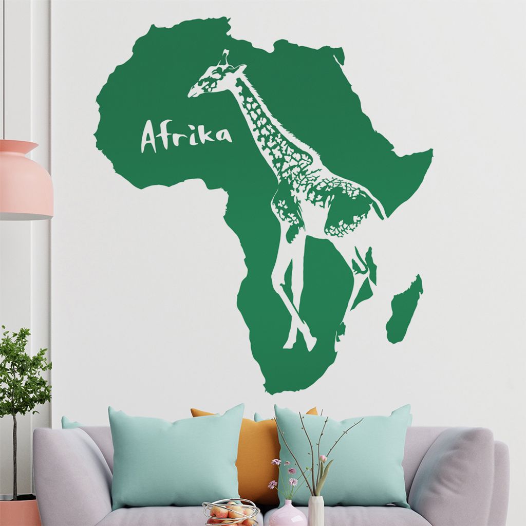 KIWISTAR Giraffe u. Schriftzug Afrika Wandtattoo in 6 Größen - Wandaufkleber Wall Sticker - Dekoration, Küche, Wohnzimmer, Schlafzimmer, Badezimmer