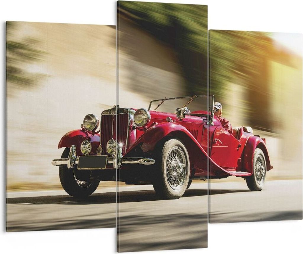 Bild auf Leinwand - Leinwandbild - 3 Teile - Mg Rot Auto - 130x100cm - Wand Bild - Wanddeko - Wandbilder - Leinwanddruck - Bilder - Wanddekoration ...