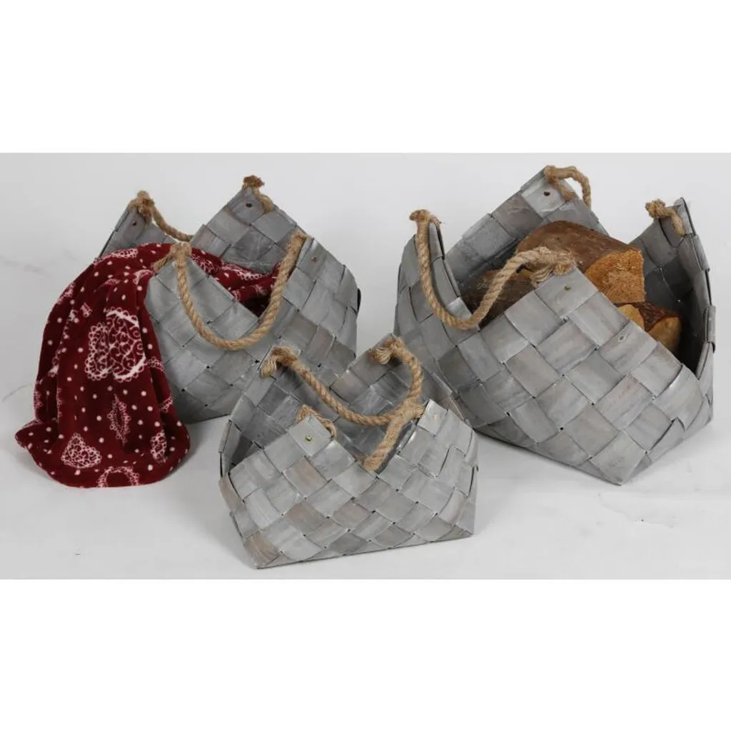 Panier à bois pour cheminée et rangement maison lot de 3 sacs en feutre