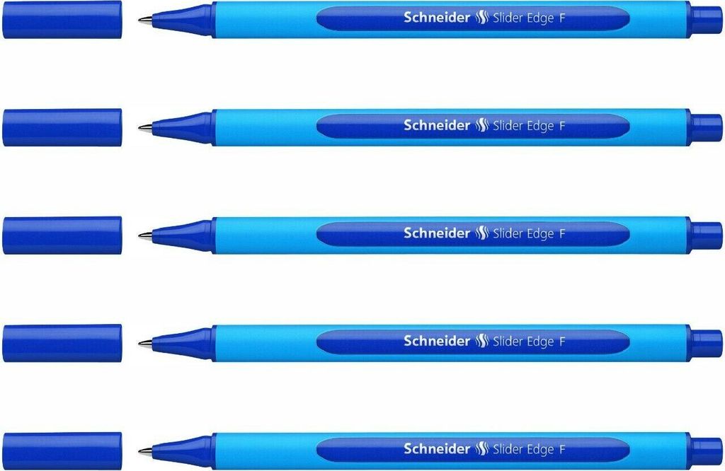 Schneider Kugelschreiber Slider Edge F 5er-Set blau Produktbild 