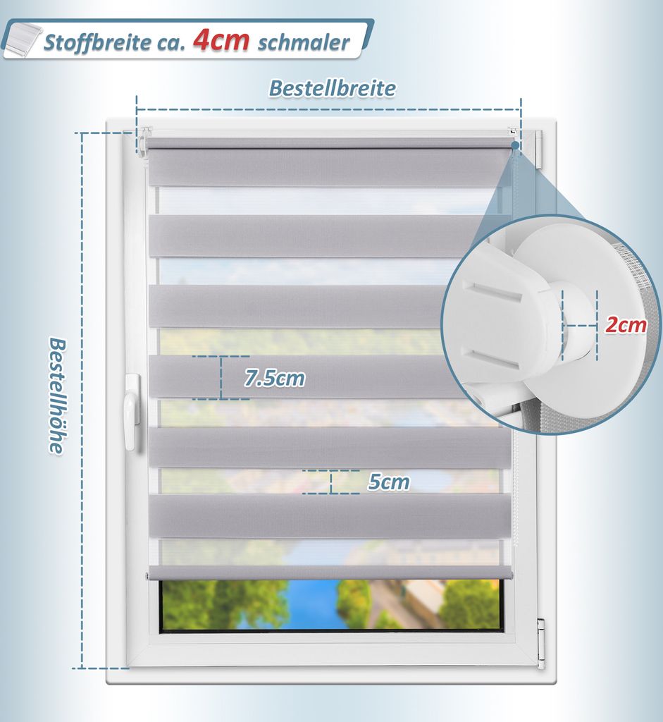 Doppelrollo 110x150 cm Grau Duo Rollo | Kaufland.de