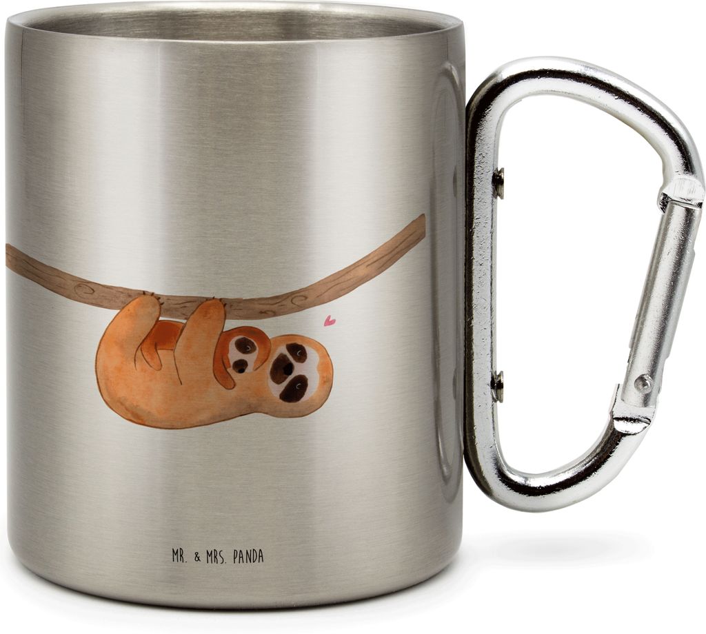 Mr. & Mrs. Panda Thermobecher Faultier Kind - Transparent - Geschenk, Mama, Kinder, Baby, Liebe, Mom-life, Edelstahl-Thermobecher, Edelstahl, Teeta...