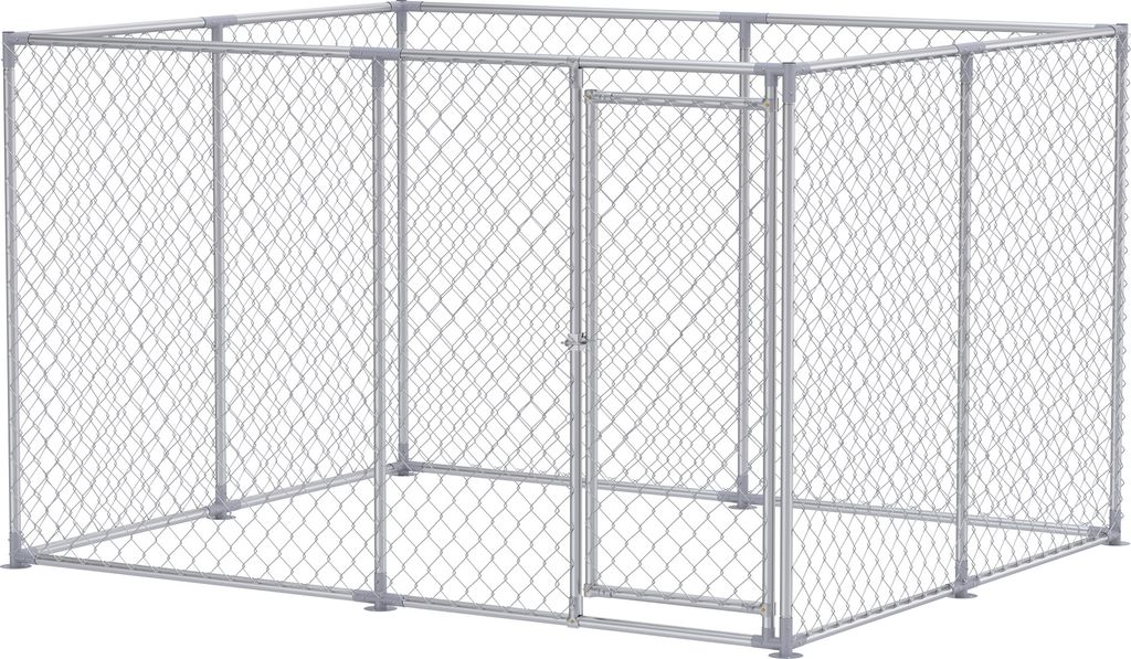 LARS360 Sommer-Hühnerstall 2.5x2x1.5m rechteckig – offenes Freilaufgehege ohne Dach aus verzinktem Stahl mit abschließbarer Tür für Hühner, ...