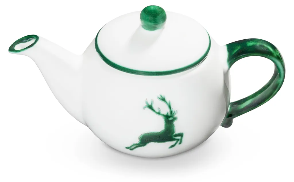 Théière décor cerf vert Gmundner Keramik 0,5L peinte à la main