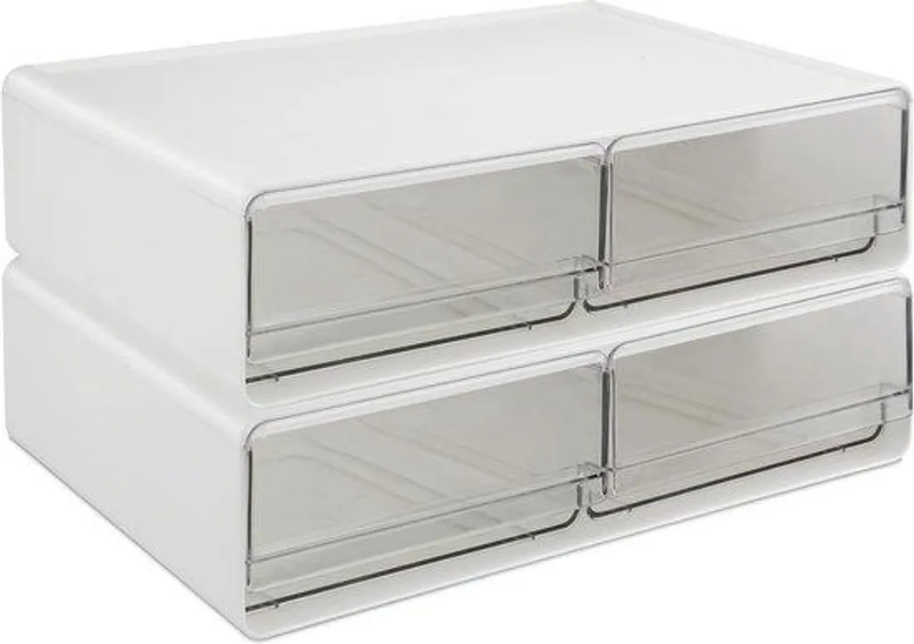 Gagnez de la Place avec ce Lot de 2 Boîtes de Rangement Empilables et Claires