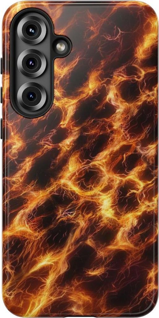 Leuchtende Feuerfaser-Optik – Hülle Kompatibel mit Samsung Galaxy S25 Plus