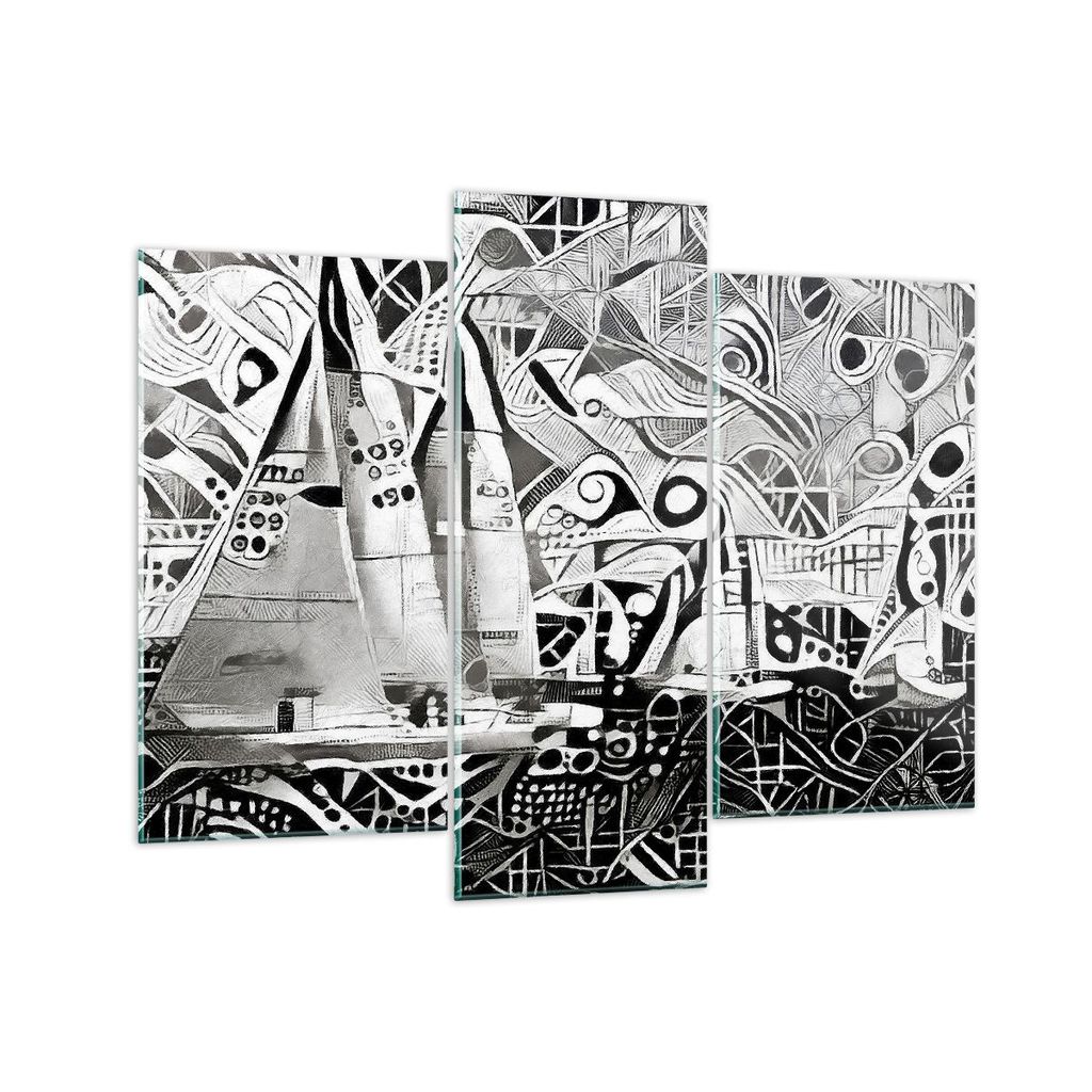 Bilder auf glas - Abstraktion modern - 130x100cm - Glasbilder - Wandbilder - Kunstdruck - zum Aufhängen bereit - Wanddekoration aus Glas - Glas Bi...