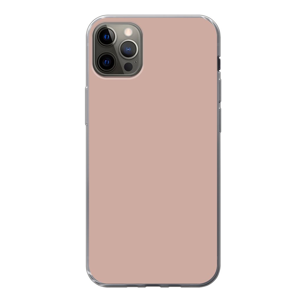 MuchoWow Handyhülle Schutzhülle Hülle für iPhone 12 Pro Max Rosa - Palette - Einfarbig - Einfarbig rosa Silikon Softcase Handy Hülle - Harts...
