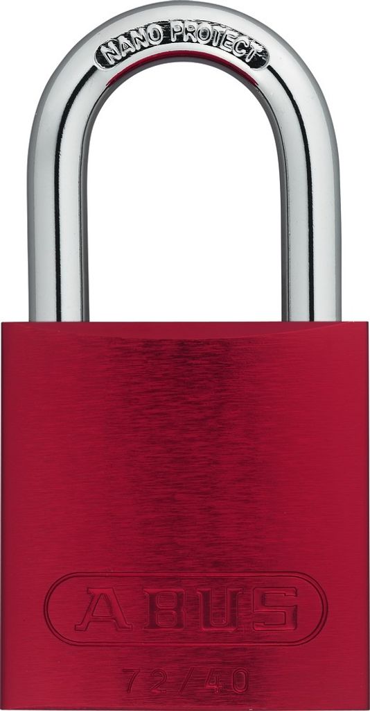 ABUS Aluminium Vorhangschloss 72/40 rot gl. Produktbild 