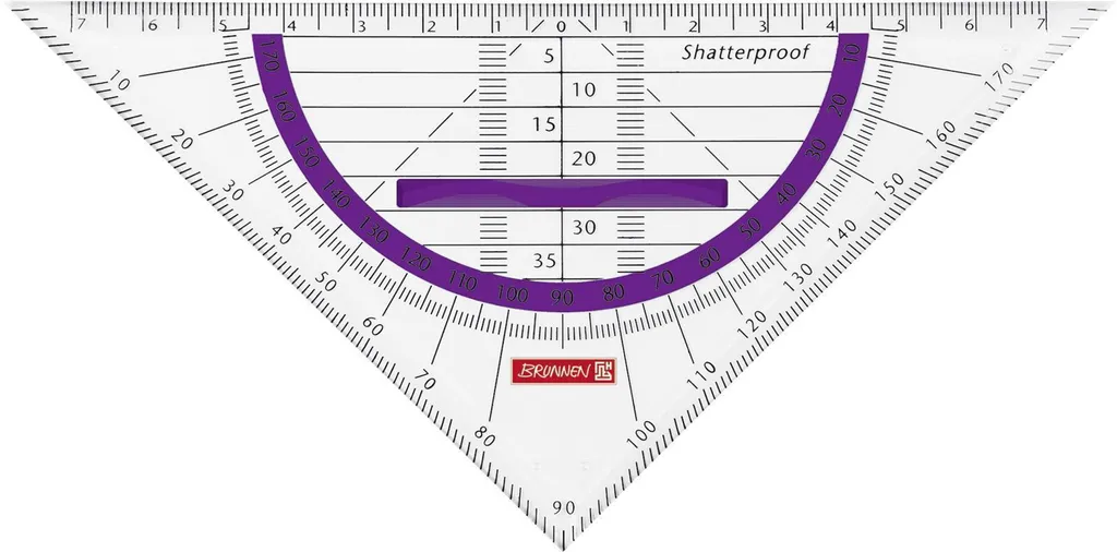Équerre de géométrie incassable Colour Code pourpre pour les écoliers
