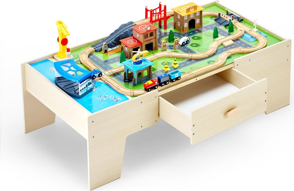 Table d'activités en bois VEVOR, 62 pièces, table d'enfant Image du produit 